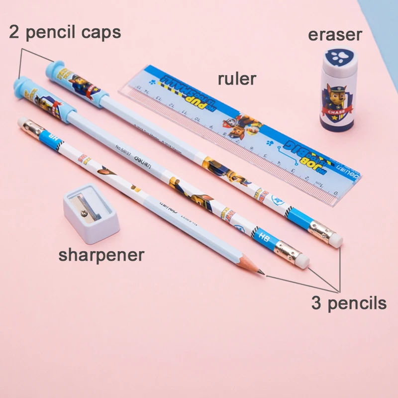 Deli студенческий стационарный набор HB карандаш/точилка/ластик/Карандаш