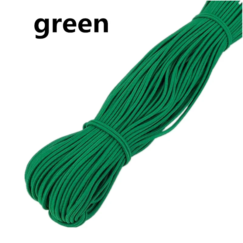 green 10 ярдов 2 мм цветная Высококачественная круглая эластичная лента круглая эластичная повязка Эластичная лента для дома DIY аксессуары для шитья - Цвет: green