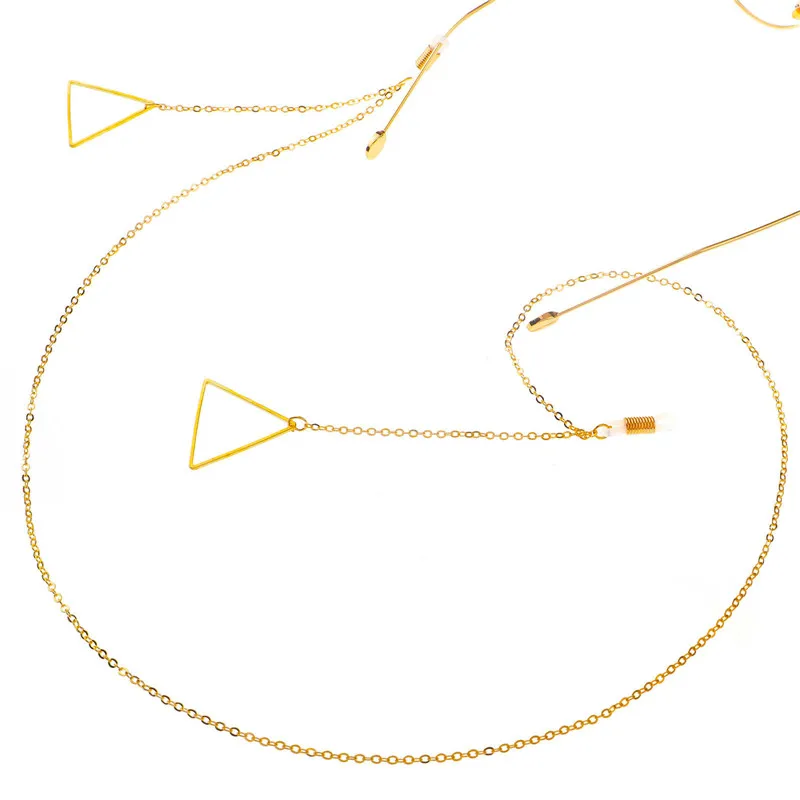 1 шт. сплав оправа для очков женщин треугольные очки без линз цепочка с подвеской