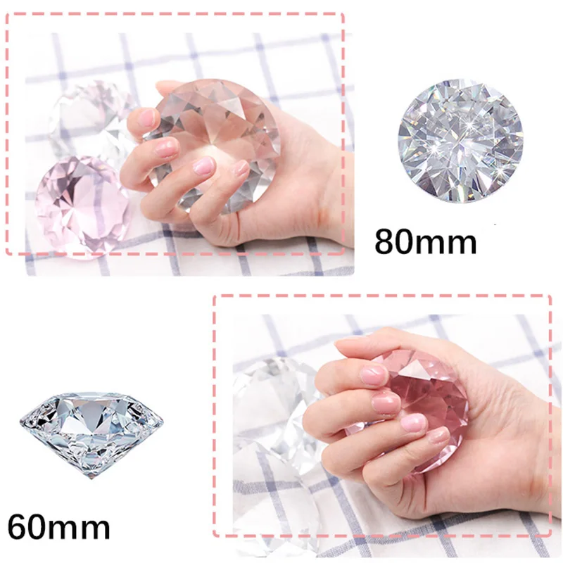 Дисплей для дизайна ногтей 60 мм 80 прозрачное стекло с кристаллами и бриллиантами