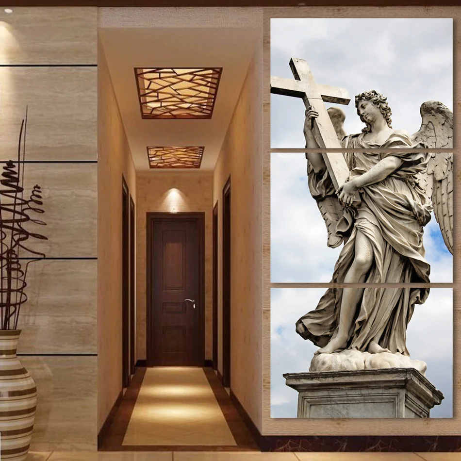 FREE SHUPPING 3 Pieces Large Size Buddha Canvas Painting for interior Room Decoration(unframed) | Дом и сад