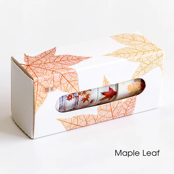 Maple Leaf MaoTu 5 рулонов/набор цветов серии декоративные из рисовой бумаги ленты набор Скрапбукинг наклейки Клейкие цветные бумажные ленты Маскировочная лента - Цвет: Maple Leaf