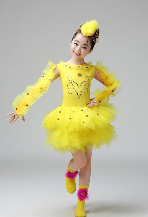 New Children's Animal Performance Clothing Insect Flying Dance Clothes Girls Birds with Wings Chick Duckling Costumes |