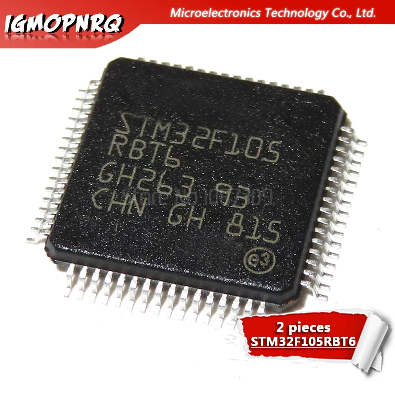 2 шт. микроконтроллеры STM32F105RBT6 STM32F105 RBT6 QFP64 ARM MCU 32BIT Cortex 64/25 CVITY LINE M3|Интегральные