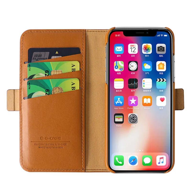 G CASE Folio кожаный чехол портмоне с откидной крышкой из искусственной кожи для