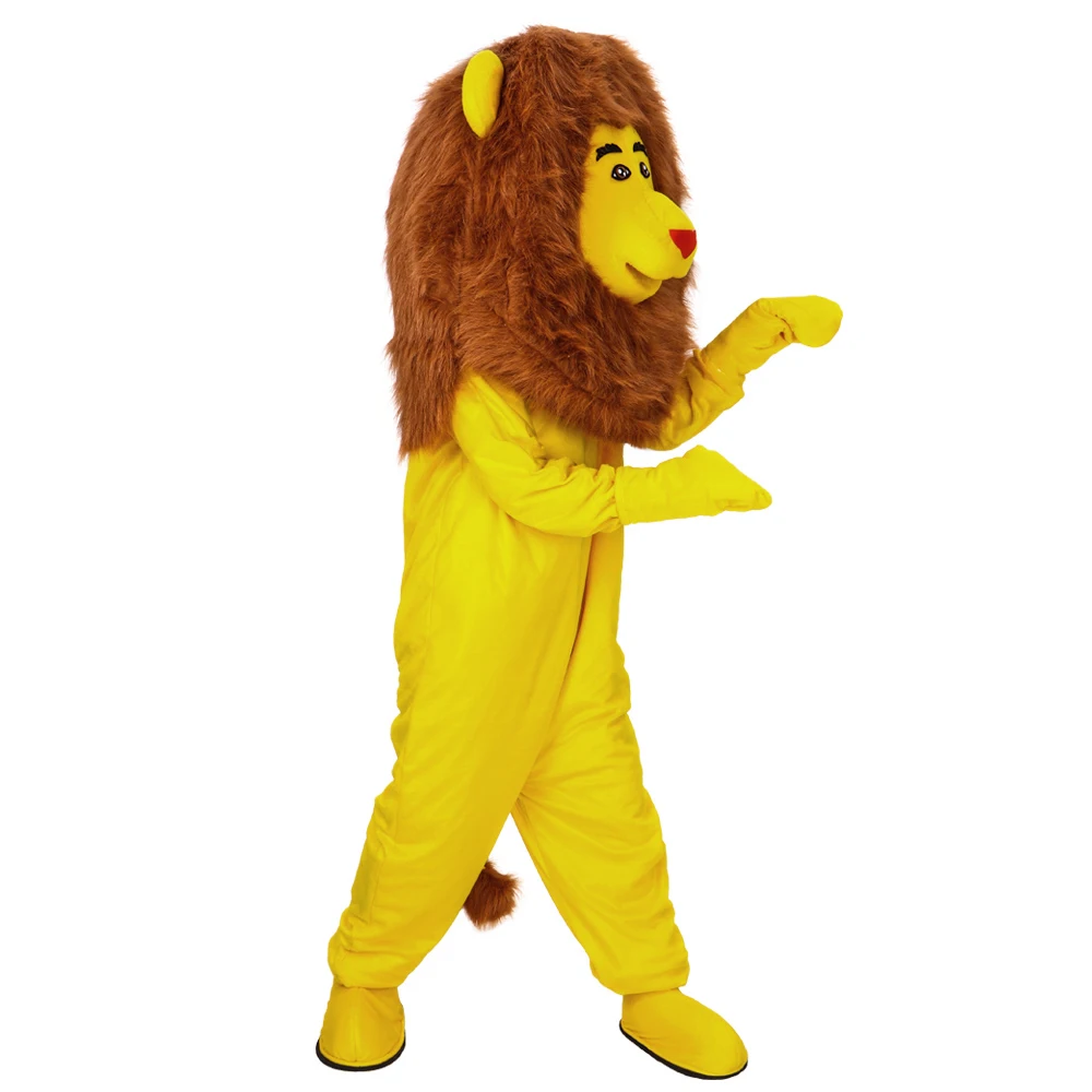 

Новый костюм-талисман желтого льва, маскарадный костюм на заказ, мультяшный костюм-талисман для косплея, карнавальный костюм