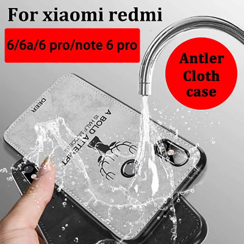 Чехол для xiaomi redmi 6a ksiomi 6 note pro xiomi xiami xaomi antler тканевые Чехлы задняя крышка мягкая