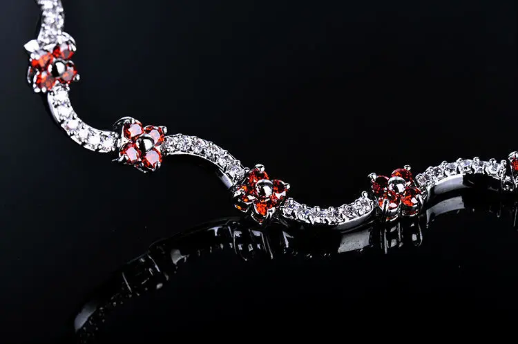 Модные женские/женские браслеты с австрийскими кристаллами и цветком из белого