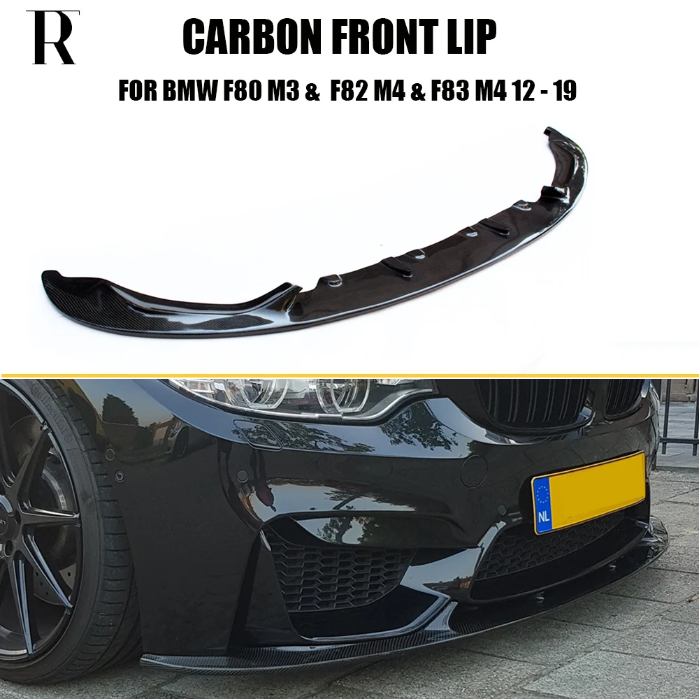 3D стильный передний бампер из углеродного волокна для BMW F80 M3 F82 F83 M4 2014 2019|bumper chin|lip