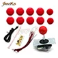 DIY аркадный джойстик ручка комплект 5 pin джойстик аркадная Sanwa Кнопка Нулевая задержка USB плата с проводами для ПК Джойстик пластина - Цвет: Красный