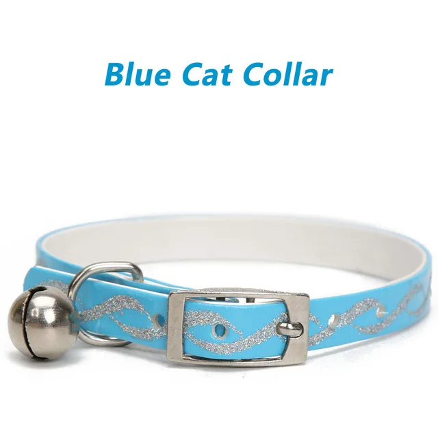 Blue Cat Collar Ошейник для кошек с колокольчиками для маленьких собак, ошейник для домашних животных, 4 цвета, ошейник для котенка, щенка, украшение, товары для домашних животных MP0049 - Цвет: Blue Cat Collar