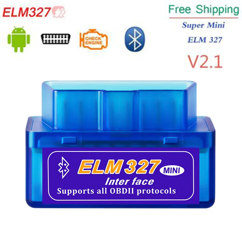 1 шт мини elm327 Bluetooth OBD2 V2.1 Авто сканер OBDII 2 автомобилей ELM 327 Тестер диагностический