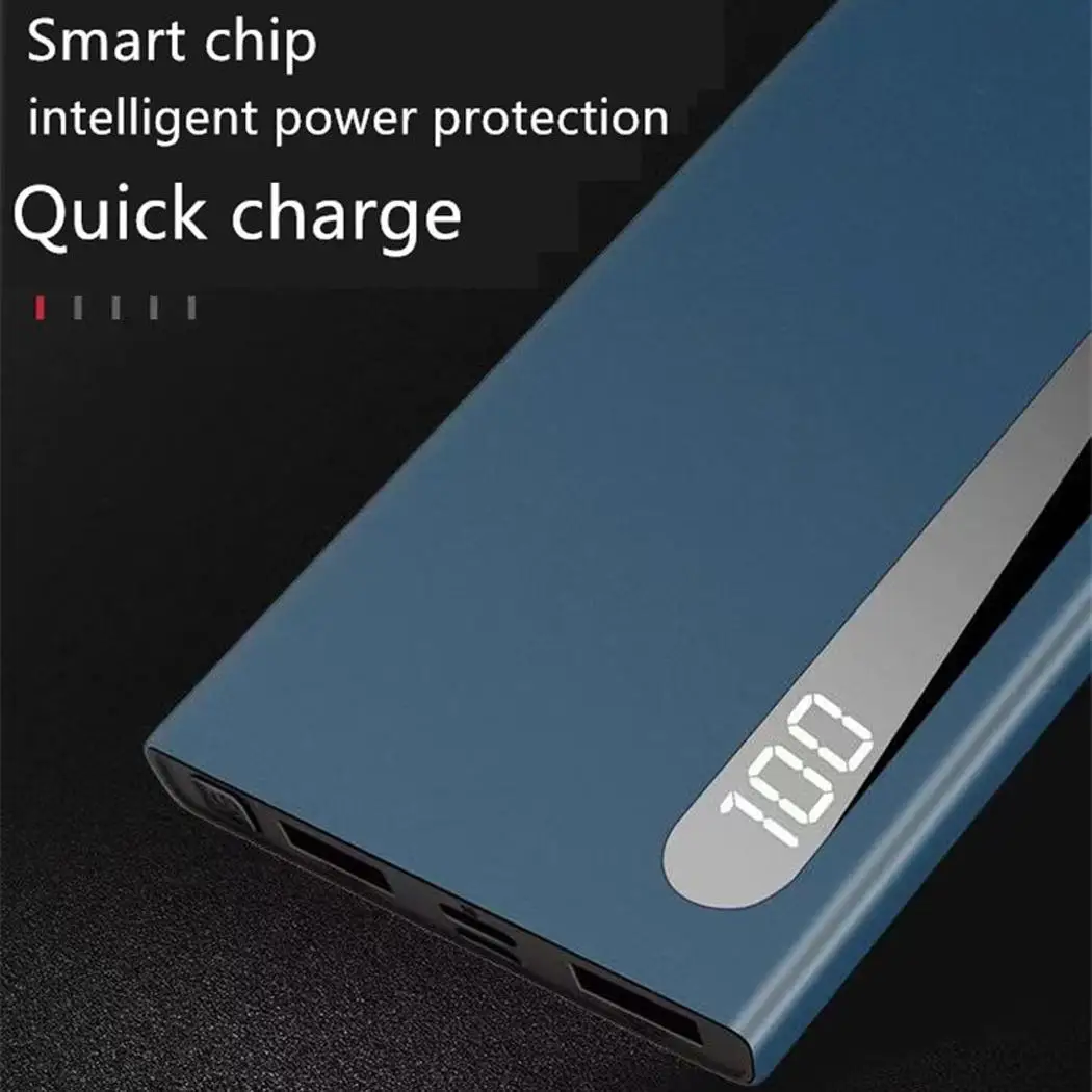 Ультратонкий портативный внешний аккумулятор 30000 мАч с двумя usb портами