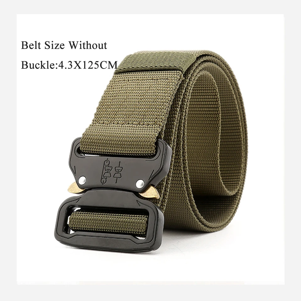 Модный Тактический дизайнерский мужской ремень для брюк, Пряжка из сплава, нейлоновые армейские ремни, ширина 4,3 см, тренировочное оборудование, брезентовый поясной ремень