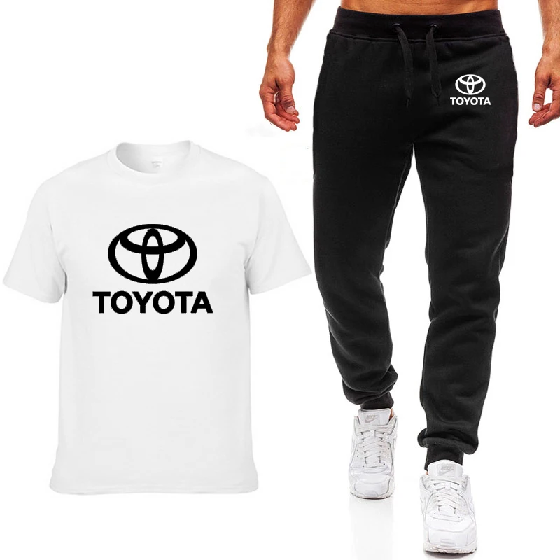 Модные летние мужские футболки с логотипом автомобиля Toyota повседневная