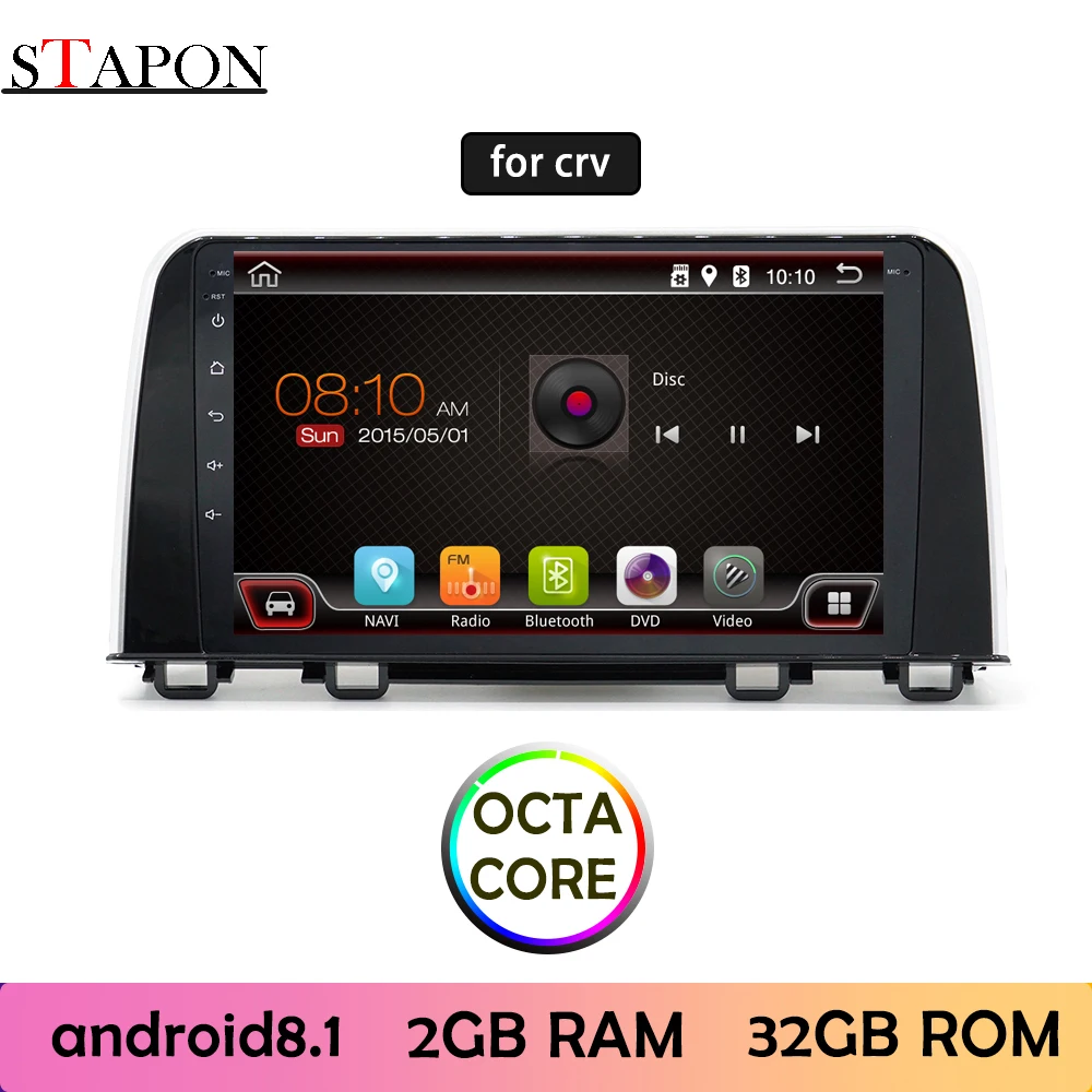 STAPON 9 дюймов для honda CRV 2017-18 Android8.1 2G RAM OCTA CORE автомобильный DVD MP5 мультимедийный плеер