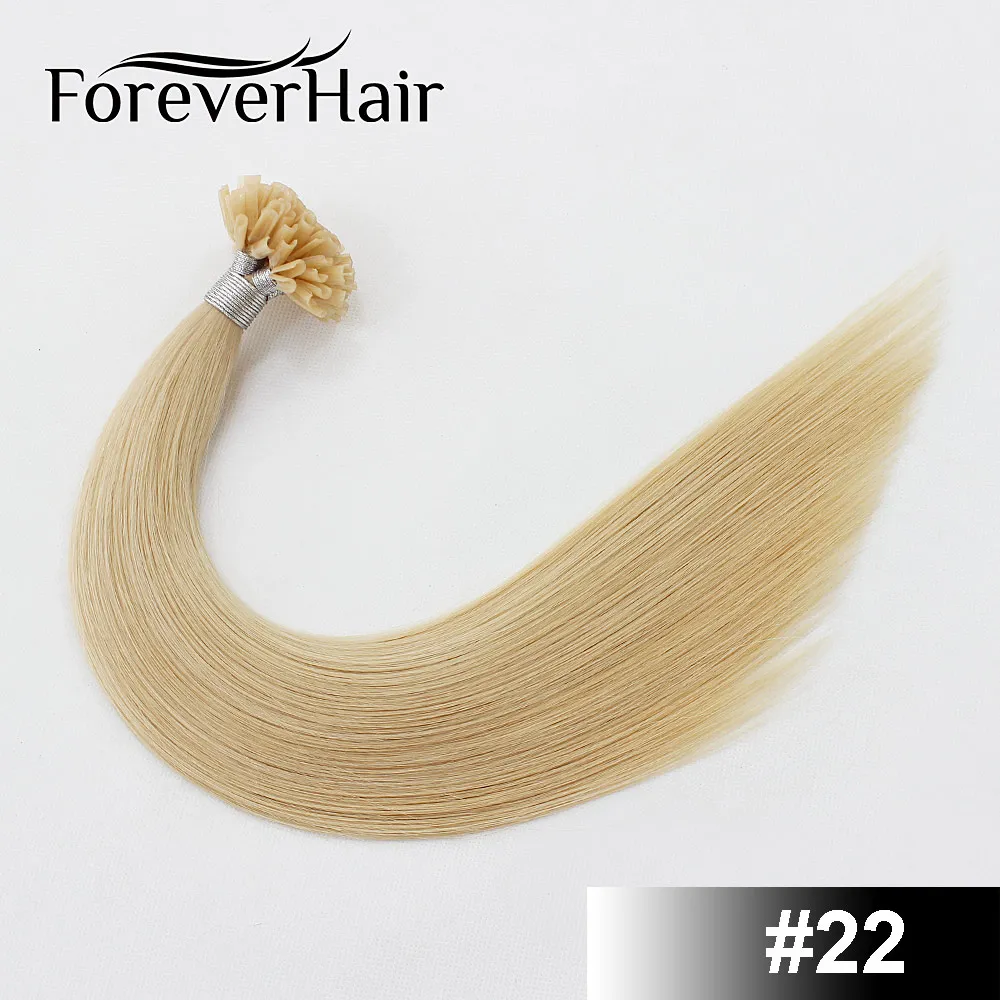 FOREVER HAIR 0,8 г/локон 1" 18" 2" Remy Предварительно Связанные кератиновые волосы для наращивания европейские волосы на кератиновых капсулах fusion Hair 50 s/pac - Цвет: #22