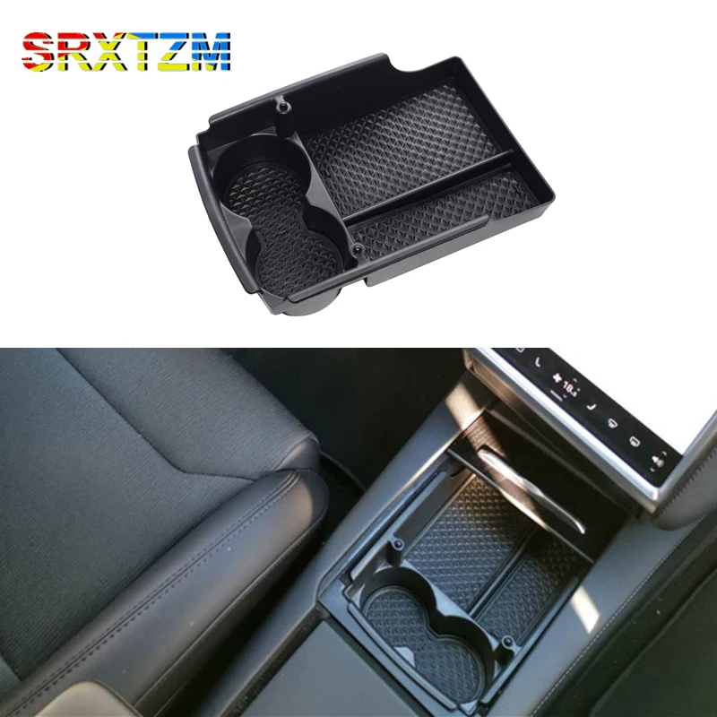 

SRXTZM For Tesla Model S/X Centre Organizer Tray Console Armrest Storage Box and Cup Holders 2016\2017\2018 Plate Container 1PCS