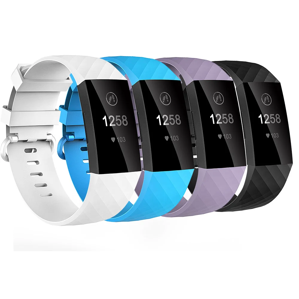 Baaletc часы наручные Ремешки для Fitbit заряд 3 замена tpu из разноцветных резиновых полосок для Fitbit заряд 3 с 3/4 шт. Сумка-аксессуар - Цвет: Patter E 4PCS