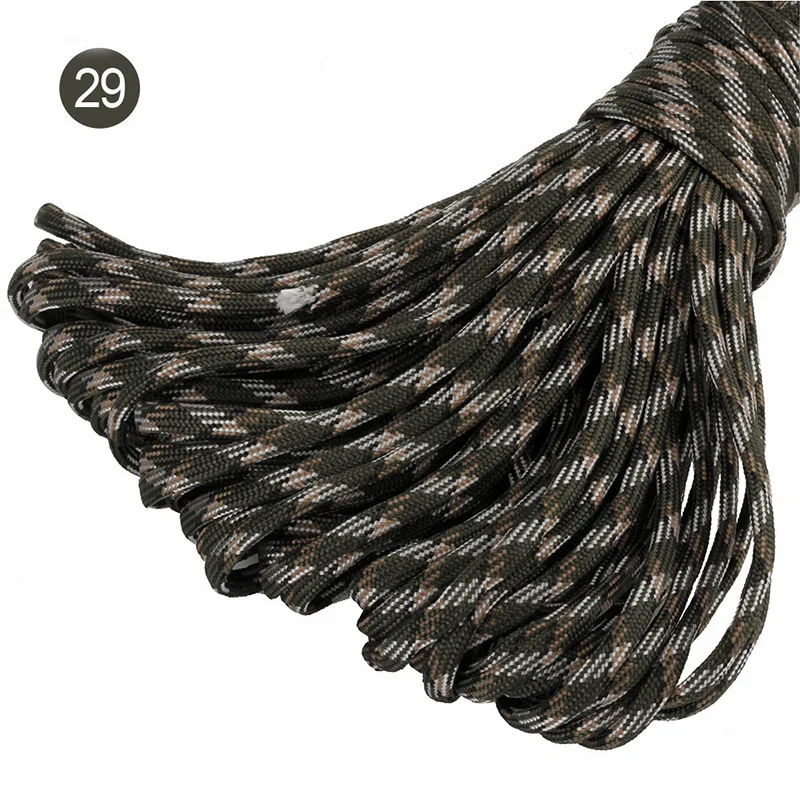 29 27 м 5 мм сплошной парашютный шнур шнурок Веревка 7 Core Strand Paracord для наружного кемпинга палатка скалолазание Пряжка браслет набор для выживания - Цвет: 29