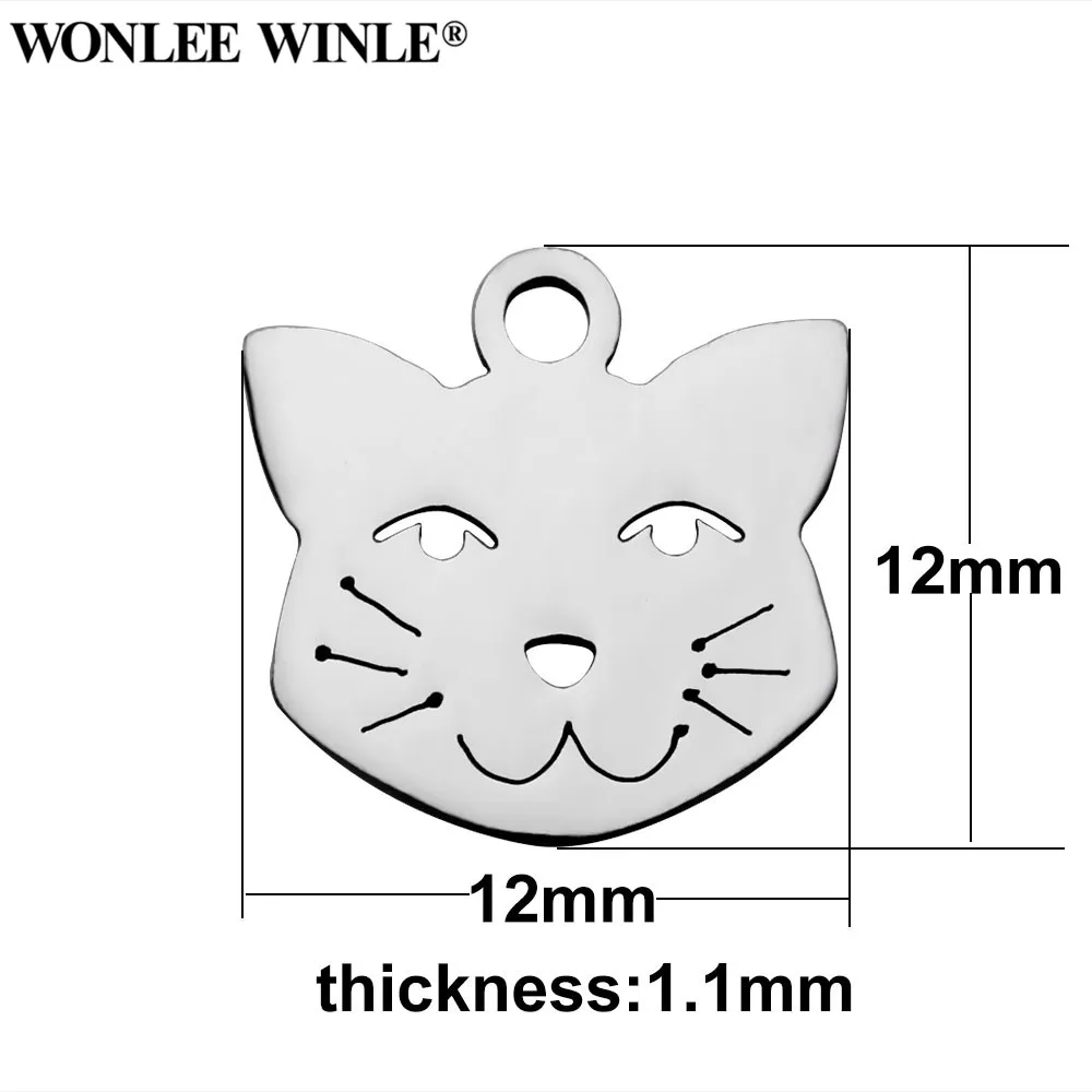 Wonlee Winle DIY полированный 316l нержавеющая сталь любовь мой кот домашних животных талисманы подвески для браслета цепочки и ожерелья ЮВЕ - Окраска металла: As pics