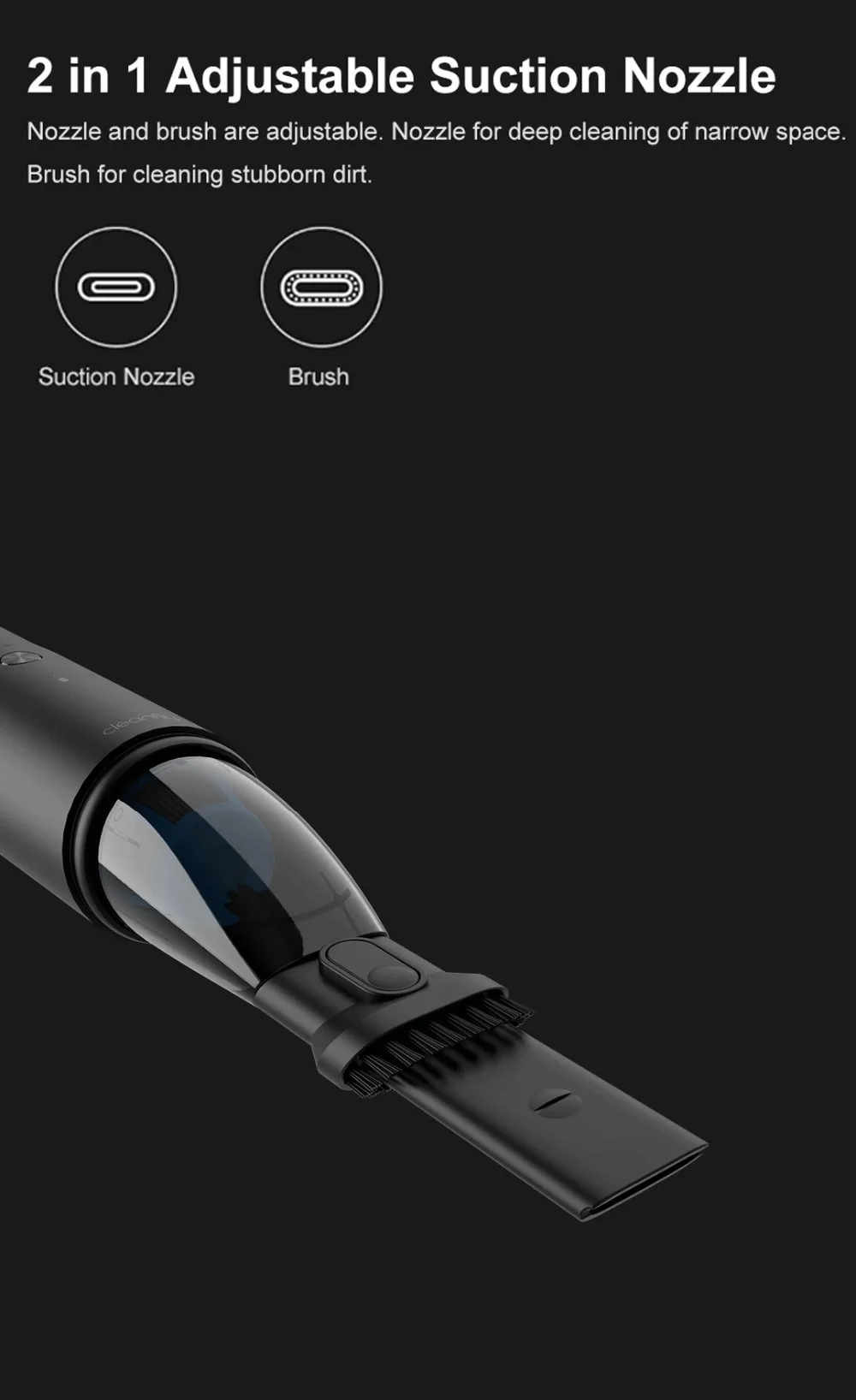 Xiaomi Cleanfly автомобильный пылесос 12V 2A портативный беспроводной Пылесос Мокрый и сухой автомобиль ПылесосС автомобильной зарядкой Светодиодный свет