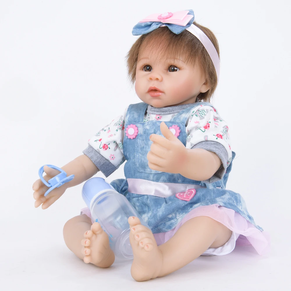 22 дюйма кукла Bebe Reborn горячая распродажа дешевые хлопковые куклы Baby для раннего