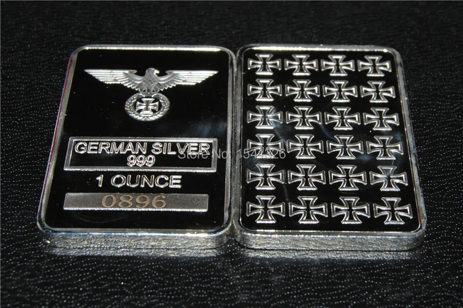 1 унции немецкая война Орел Железный крест дизайн немецкий Серебряный арт бар