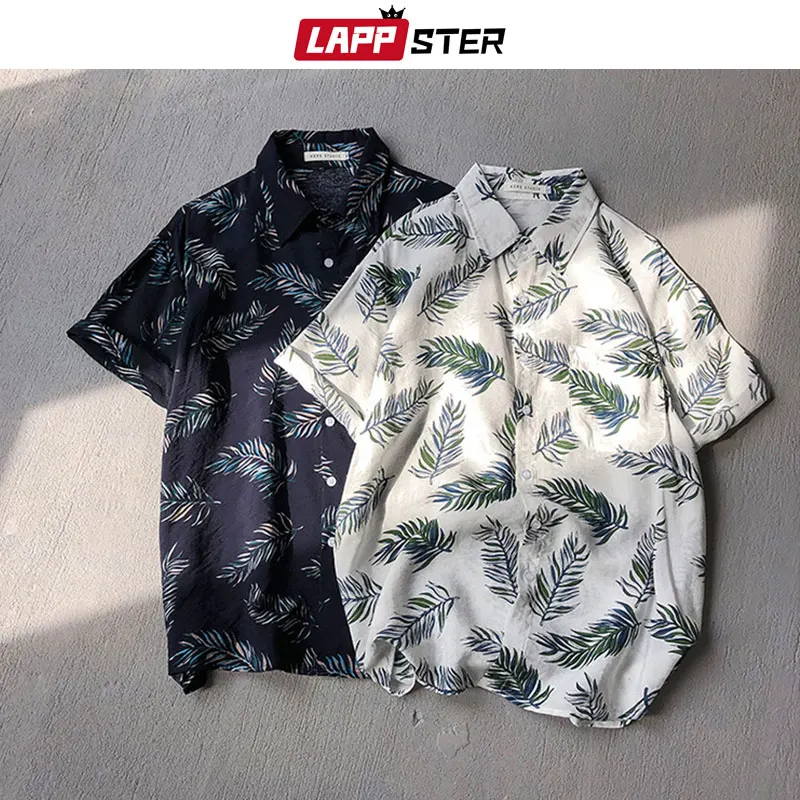 Мужская рубашка с короткими рукавами LAPPSTER Корейская Тонкая Повседневная в стиле