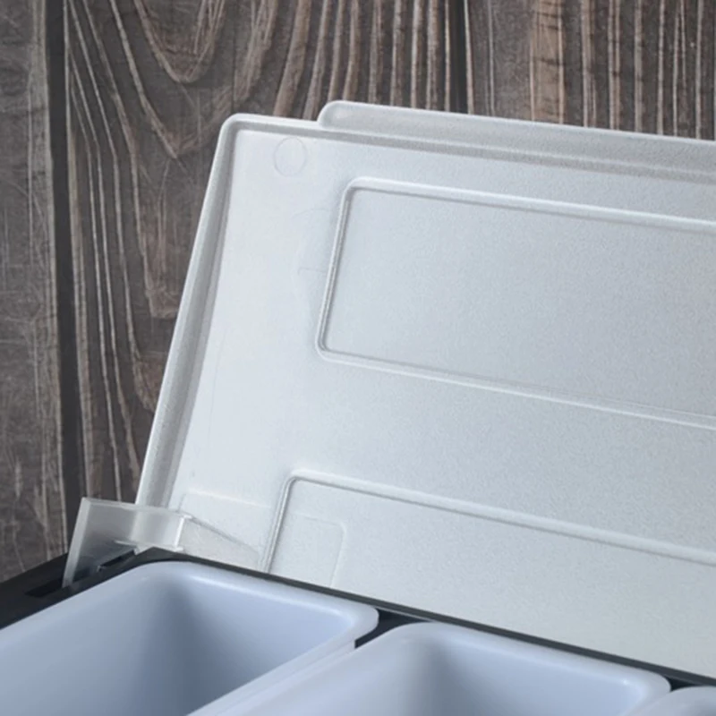 Пластиковая коробка 6 отсек черная кухонная для приправ кронштейн барный Напиток