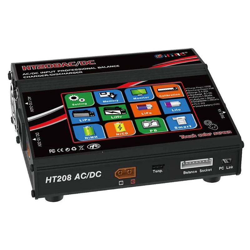 HTRC ЕС разъем Htrc Ht208 Ac Dc 420 Вт 20A ЖК-экран Пресс баланс зарядное устройство Dis зарядное устройство для 1-8S Lilon Lipo Life Lihv Nicd Nim Pb B