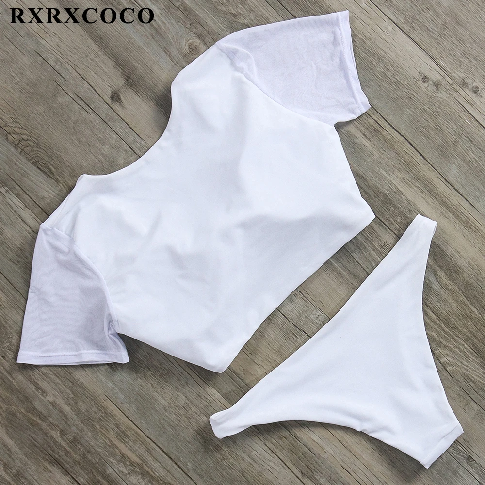 RXRXCOCO, новейший дизайн, купальник, женский купальник, комплект бикини, короткий рукав, купальный костюм, пуш-ап, бразильские бикини, пляжная одежда