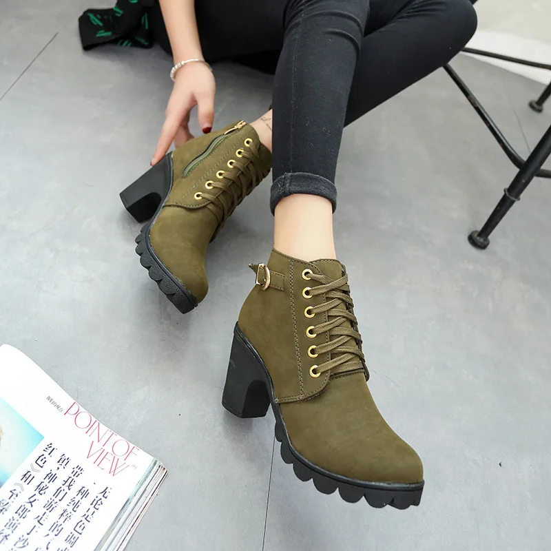 2019 new European and American fashion casual atmosphere high-heeled rider boots | Обувь