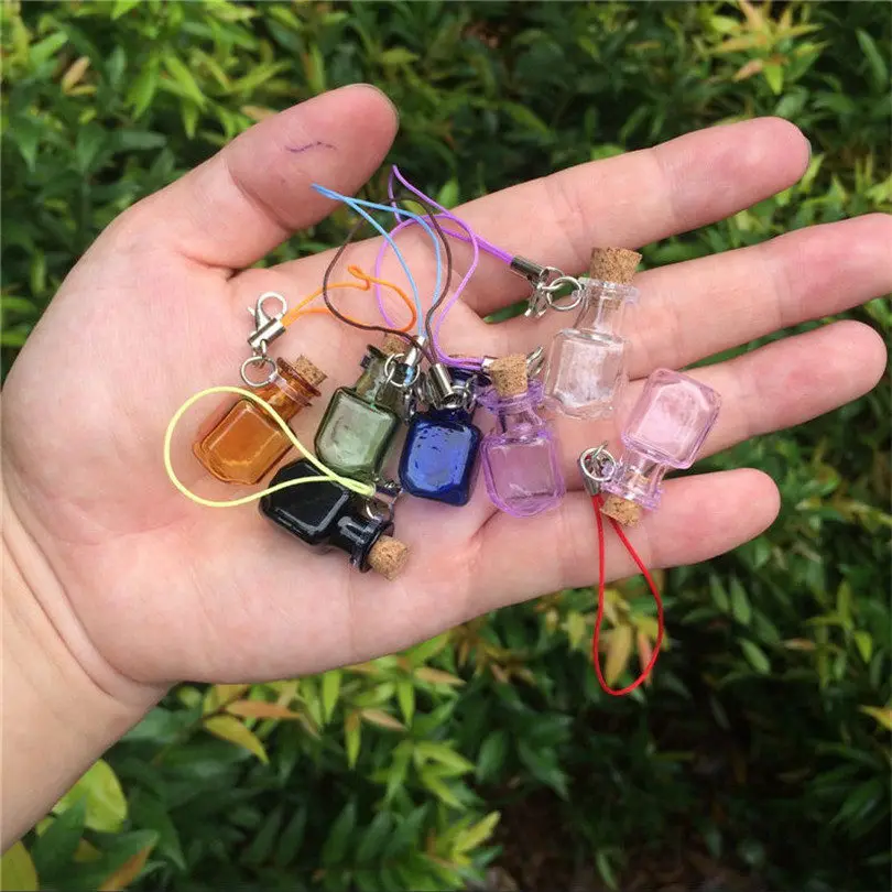 70 шт. прямоугольные подвески для бутылок маленькие бутылки с брелоками