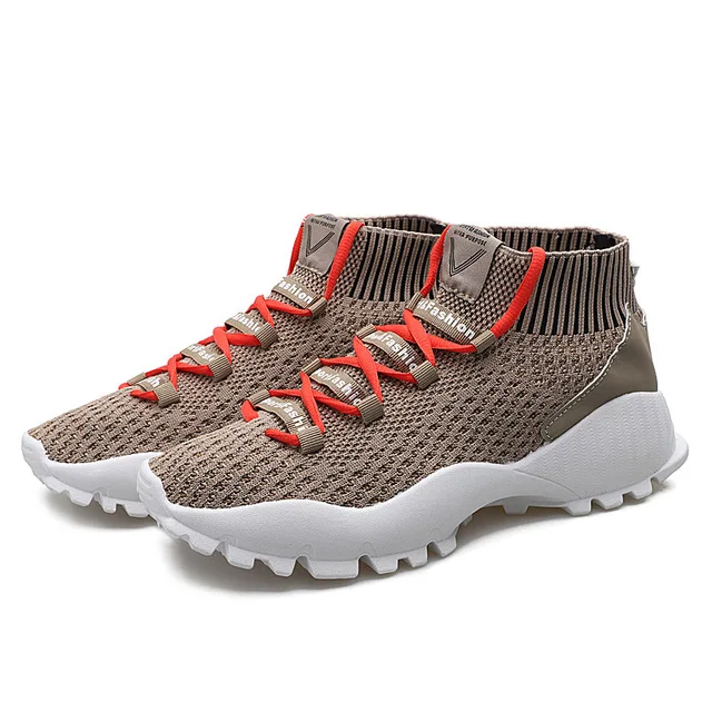 

Lightweight Flying Woven Men Shoes Male Sneakers Breathable High Socks Shoes Running Breathable Sports Men Running Shoes