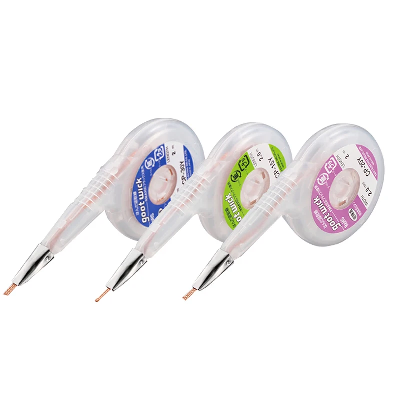 1 шт. 2 м Япония GOOT свинцово свинцовый RoHS MSDS Desoldering Wicks диспенсер пакет с ртом из