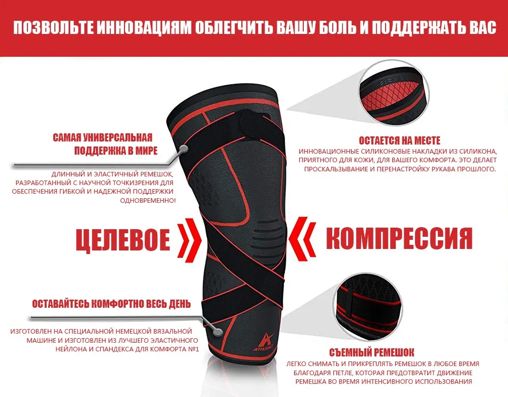 SKDK 1 шт. Двойные наколенники под давлением подтяжки, Ремешок съемный наколенник Crossfit Фитнес Бег спортивный наколенник