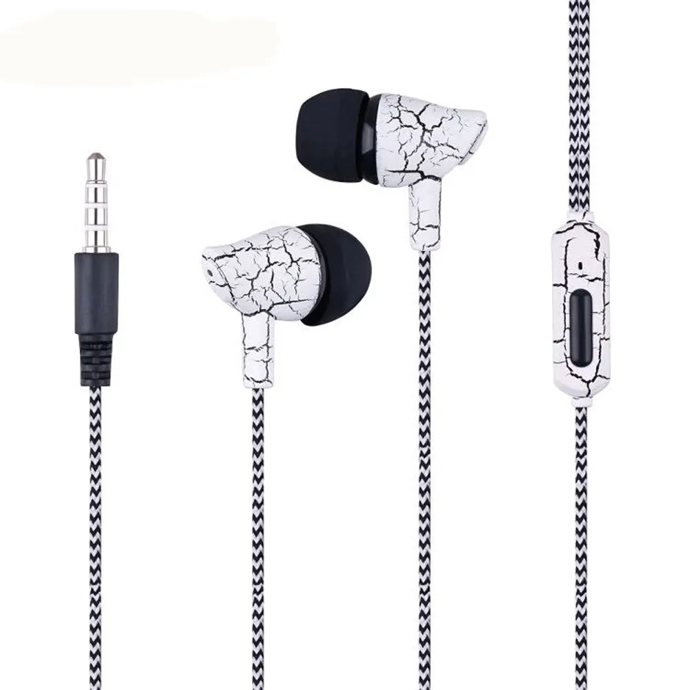 Crack Earphone In-Ear Cloth Line earbuds Stereo Bass Music Earpieces with Mic for iphone LG xiaomi | Электроника