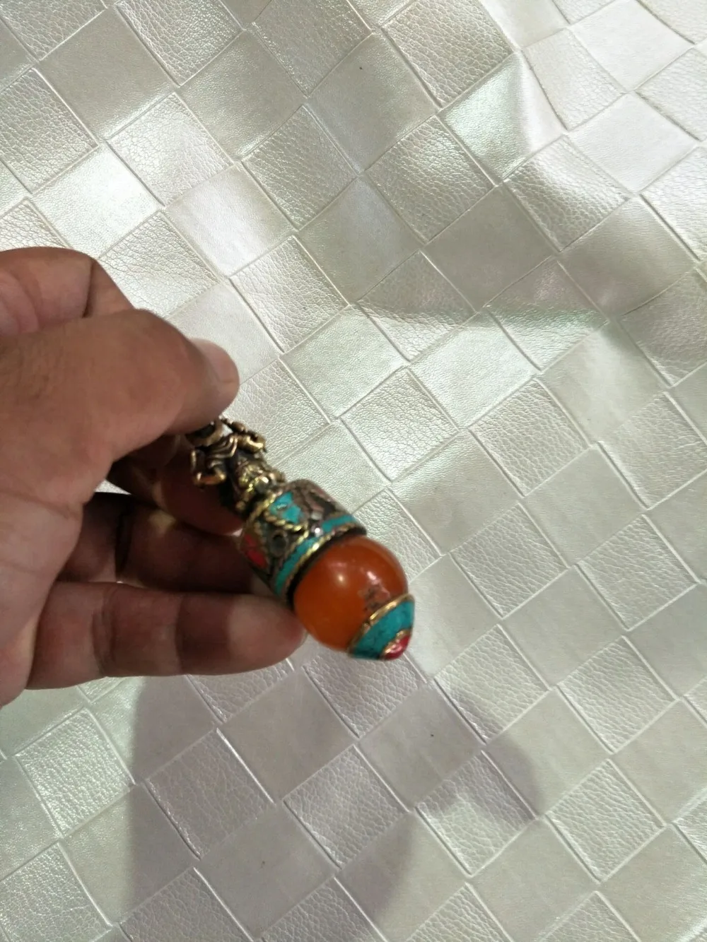 Редкий Старый тибетский буддизм инкрустированный драгоценный камень кулон