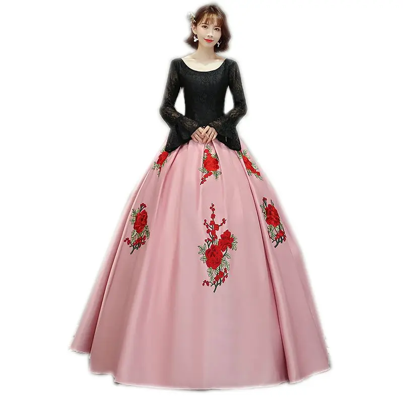 Ruthshen Новое поступление Розовые и черные платья Quinceanera с оборками длинными