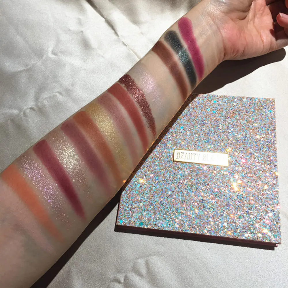 Палитра теней для век Beauty Glazed 16 цветов водостойкие блестящие пигментные дымчатые