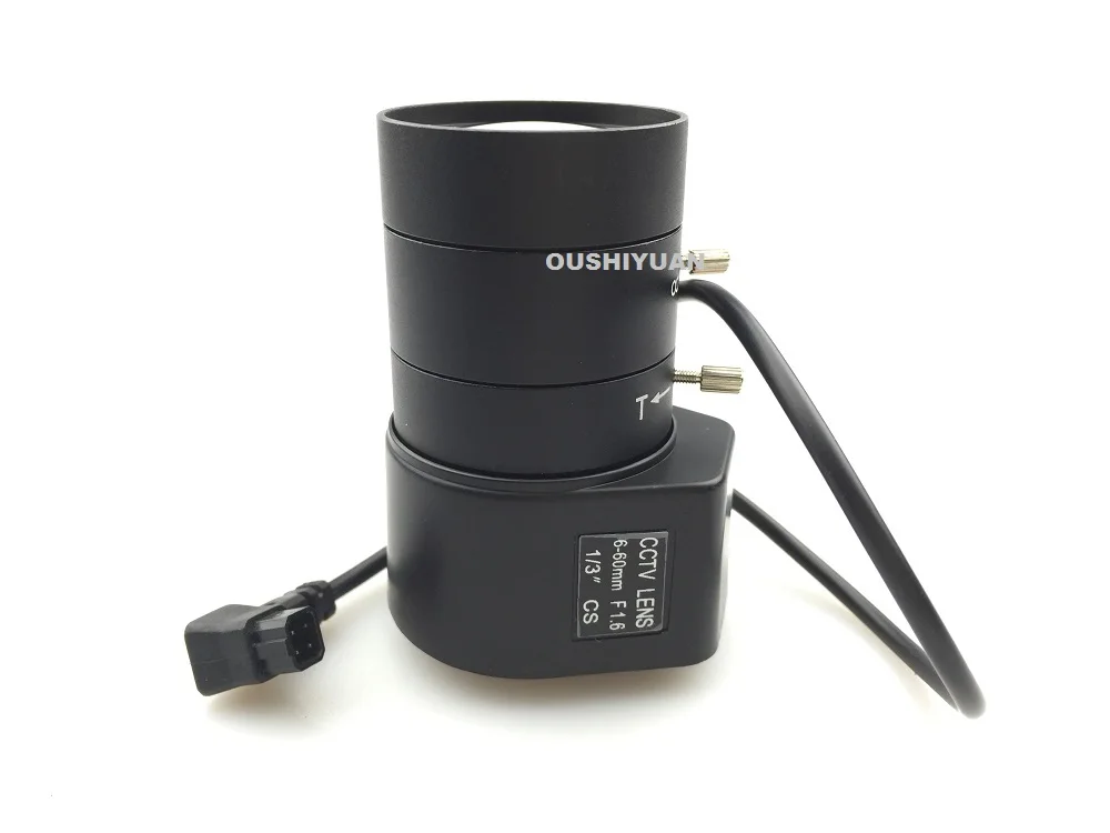 CCTV Mega Pixels F1.6 DC Auto Iris Vari Focal 6 60 мм CS объектив для камеры коробки|cs lens|lens for cctv cameramega pixel
