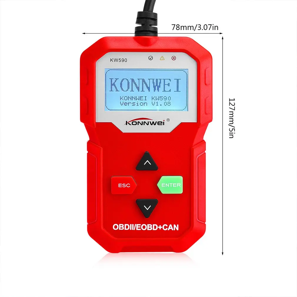 KW590 приспособление для диагностики obdii Автомобильный сканер устранения