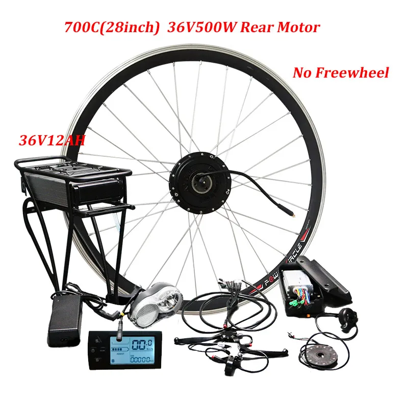 2" 24" 2" 700C(28") комплект электрического велосипеда для 36 в 500 Вт задний мотор колесо для электровелосипеда e комплект велосипеда с литиевой батареей bicicleta electrica - Цвет: 700C(28inch)