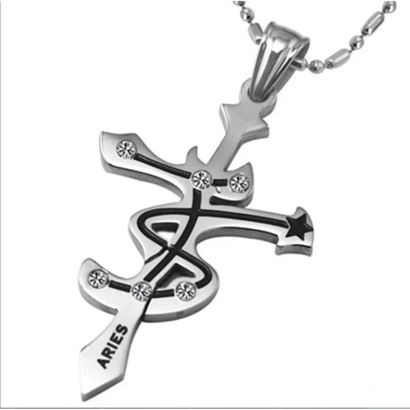 12 созвездий мужская из титановой стали ожерелье творческой личности драгоценный