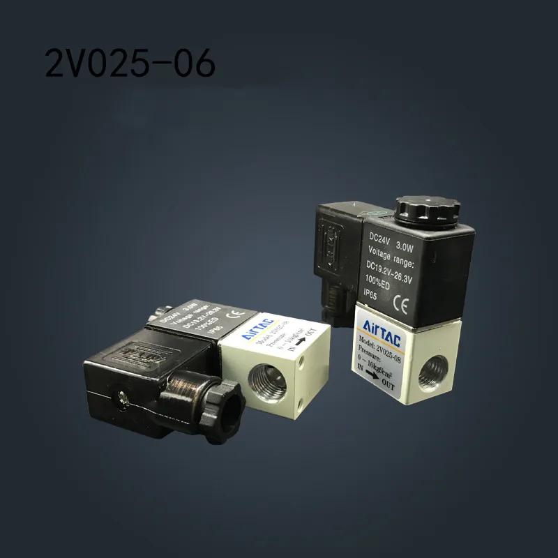 Пневматический электромагнитный клапан Airtac 1/8 дюйма 2V025 06 12 В 24 постоянного тока