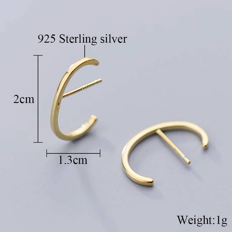 Минималистичные серьги гвоздики в форме с серебро 100% пробы цвет розового золота