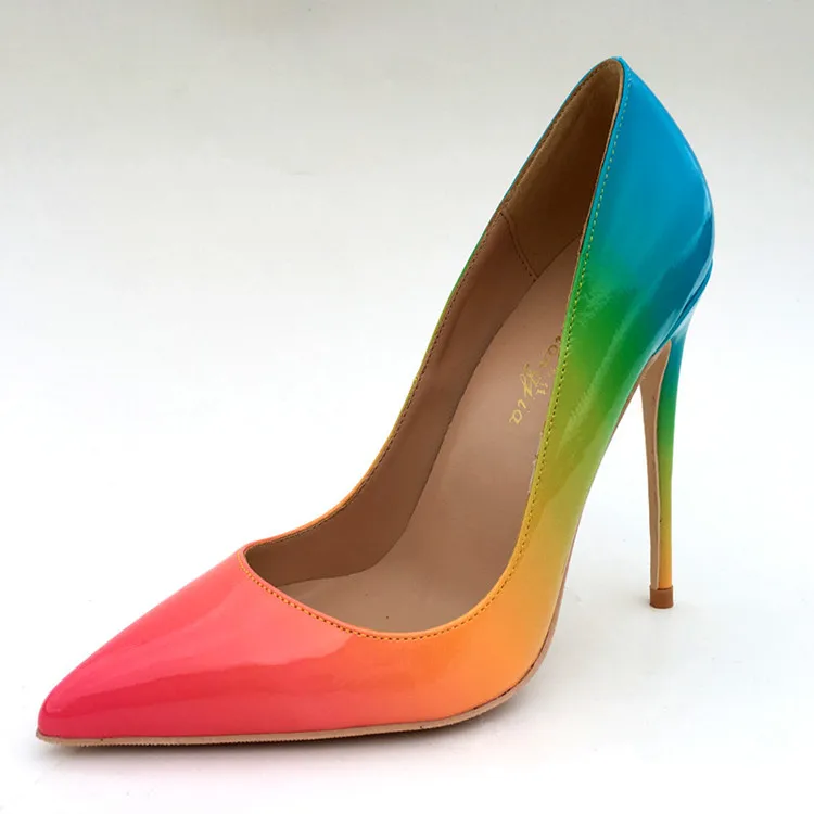 Туфли-лодочки на высоком каблуке лакированная кожа заостренный носок высокий