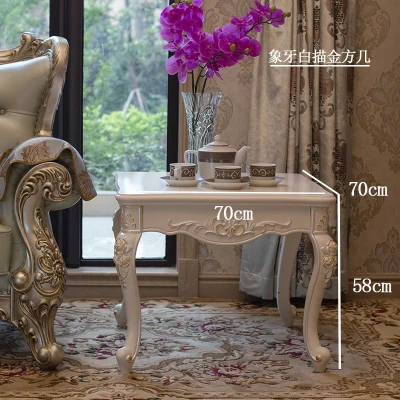Ivory white gold Луи Мода Европейская сторона круглый чайный столик гостиная диван несколько белый угловой круглый квадратный телефон - Цвет: Ivory white gold