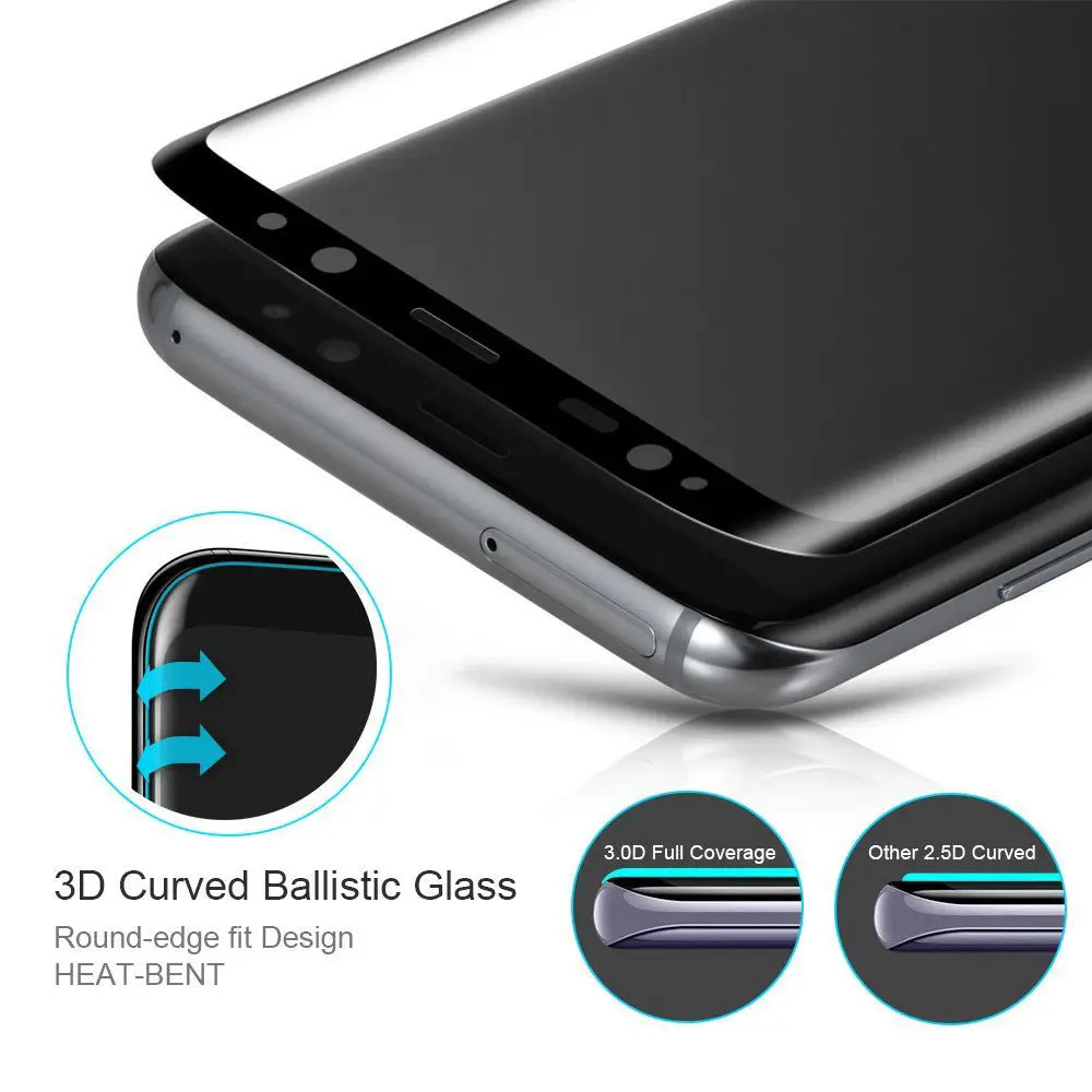 GXE 3D изогнутое закаленное стекло для Samsung Galaxy S8 полное покрытие экрана Защитная